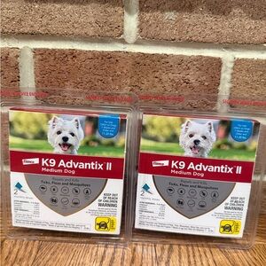 LOT OF 2 Elanco K9 Advantix II MEDIUM DOG 11-20lbs Flea & Tick Treatment